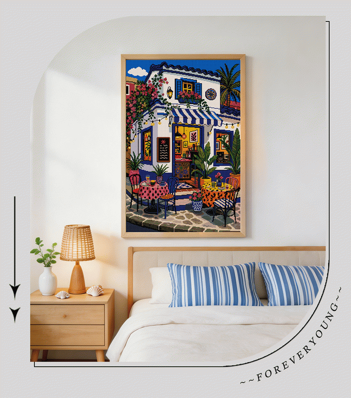 Mediterranean Garden Café Diamond Painting Kit