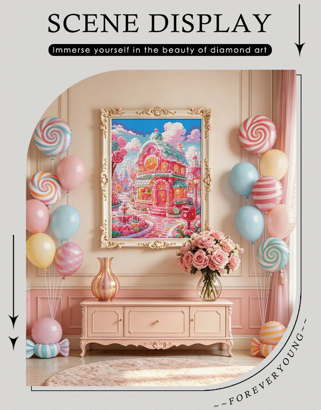Candy Cottage Fantasy Diamond Painting Kit