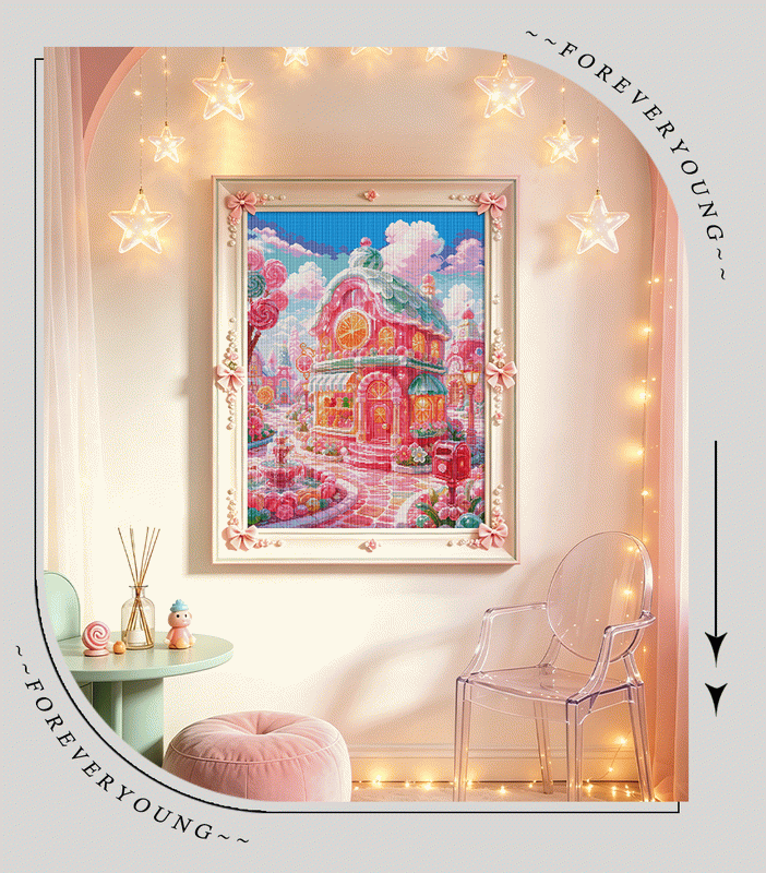 Candy Cottage Fantasy Diamond Painting Kit