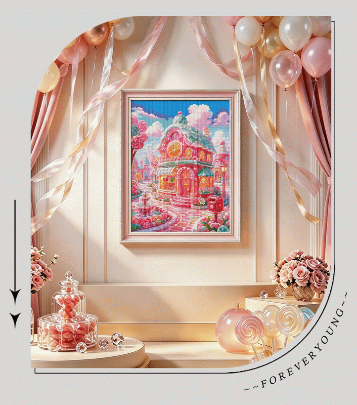Candy Cottage Fantasy Diamond Painting Kit