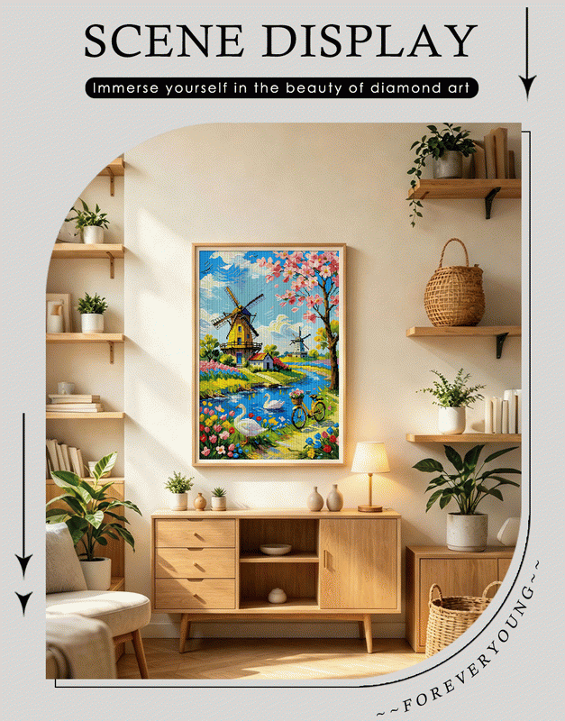 Windmill Garden Retreat Diamond Art Kit
