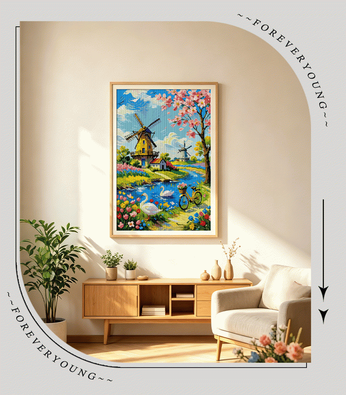 Windmill Garden Retreat Diamond Art Kit