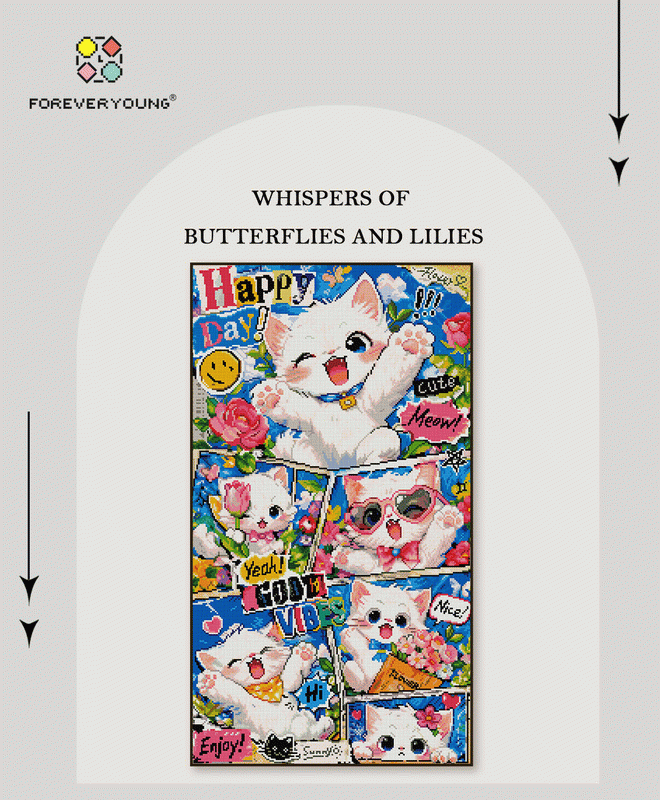 Happy Day Cute Cats Diamond Painting – Fun & Colorful DIY Kit for Cat Lovers