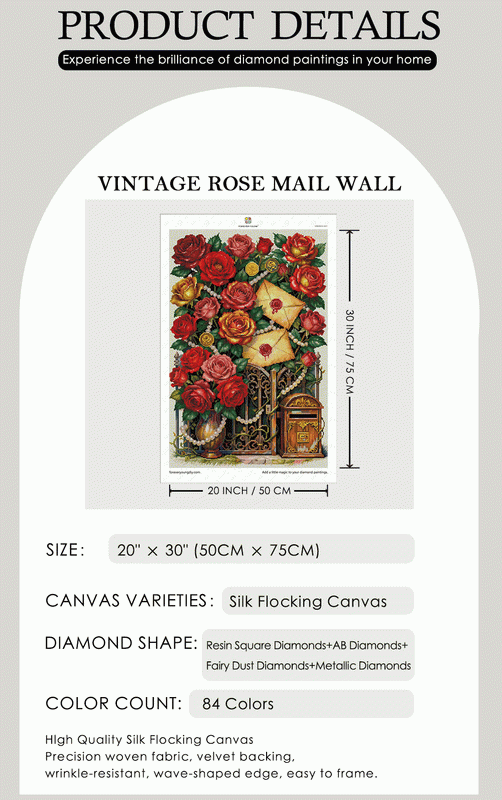 Rose Bouquet & Letters 5D Diamond Painting Kit