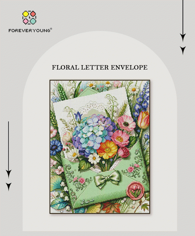 Envelope Flower Bouquet 5D Diamond Painting Kit