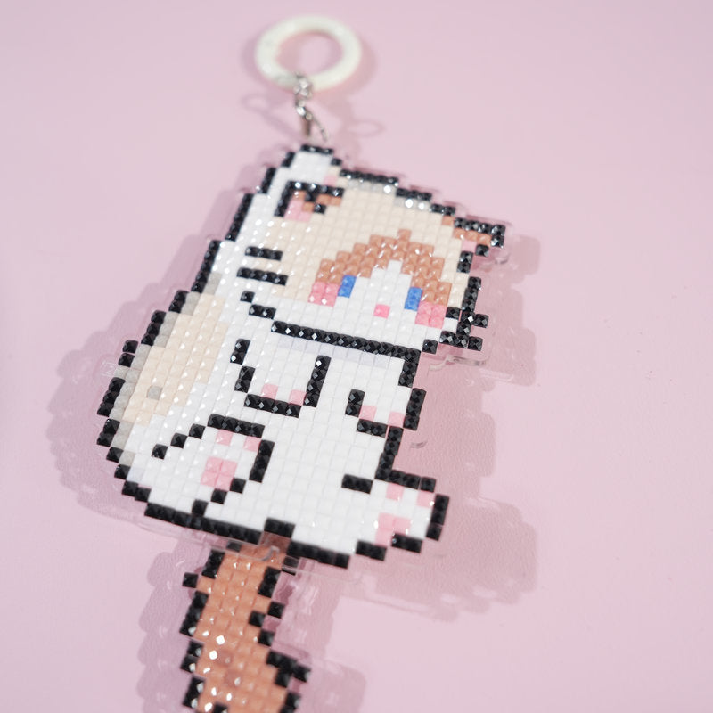 Lumigem Cat Diamond Art Keychain Kits, DIY Craft, Wiggle-Tail Kitties