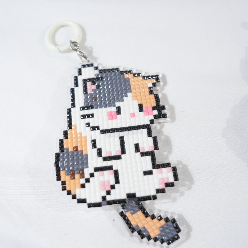Lumigem Cat Diamond Art Keychain Kits, DIY Craft, Wiggle-Tail Kitties