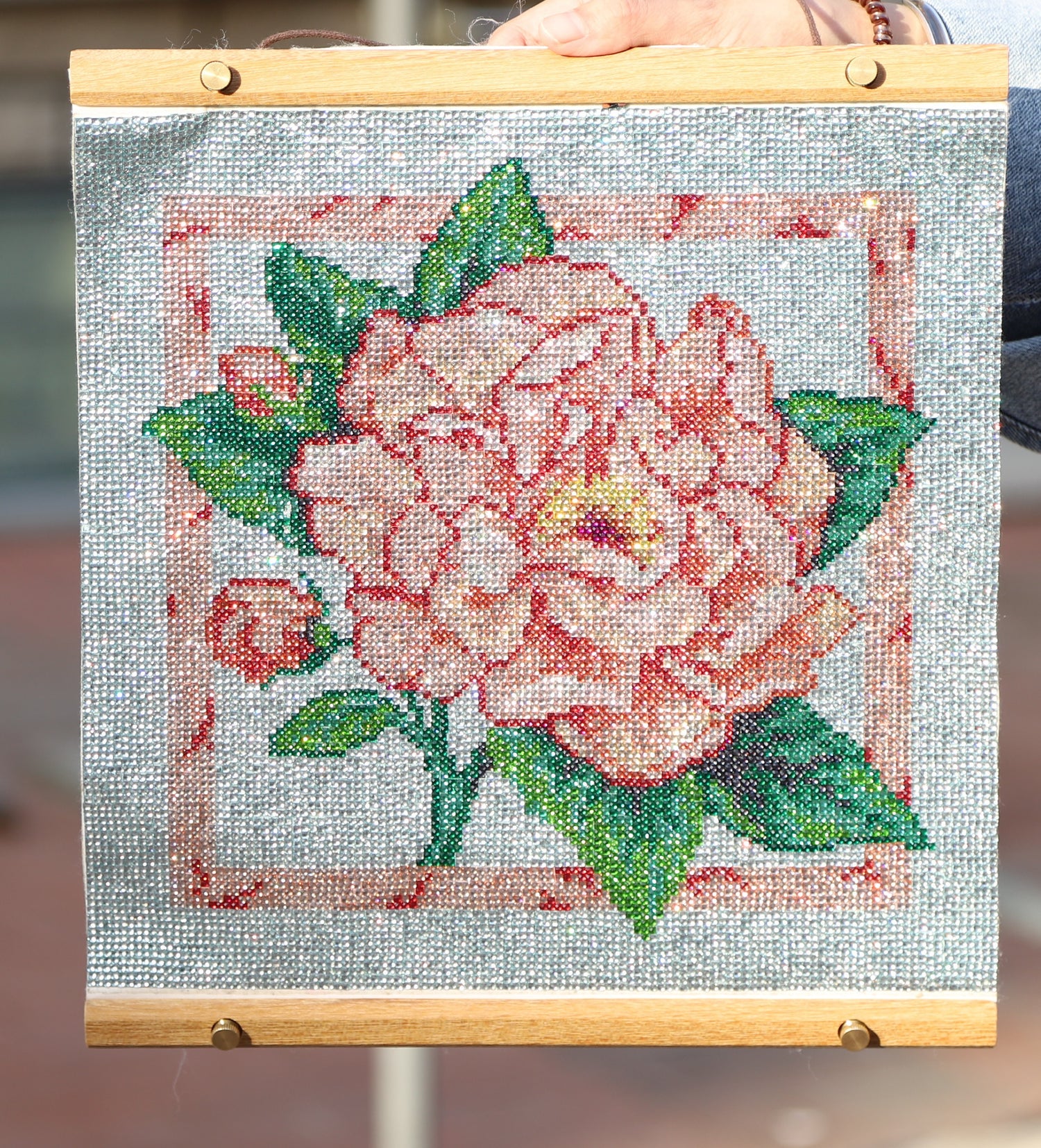 Hübsches Blumen-Kristall-Diamantgemälde