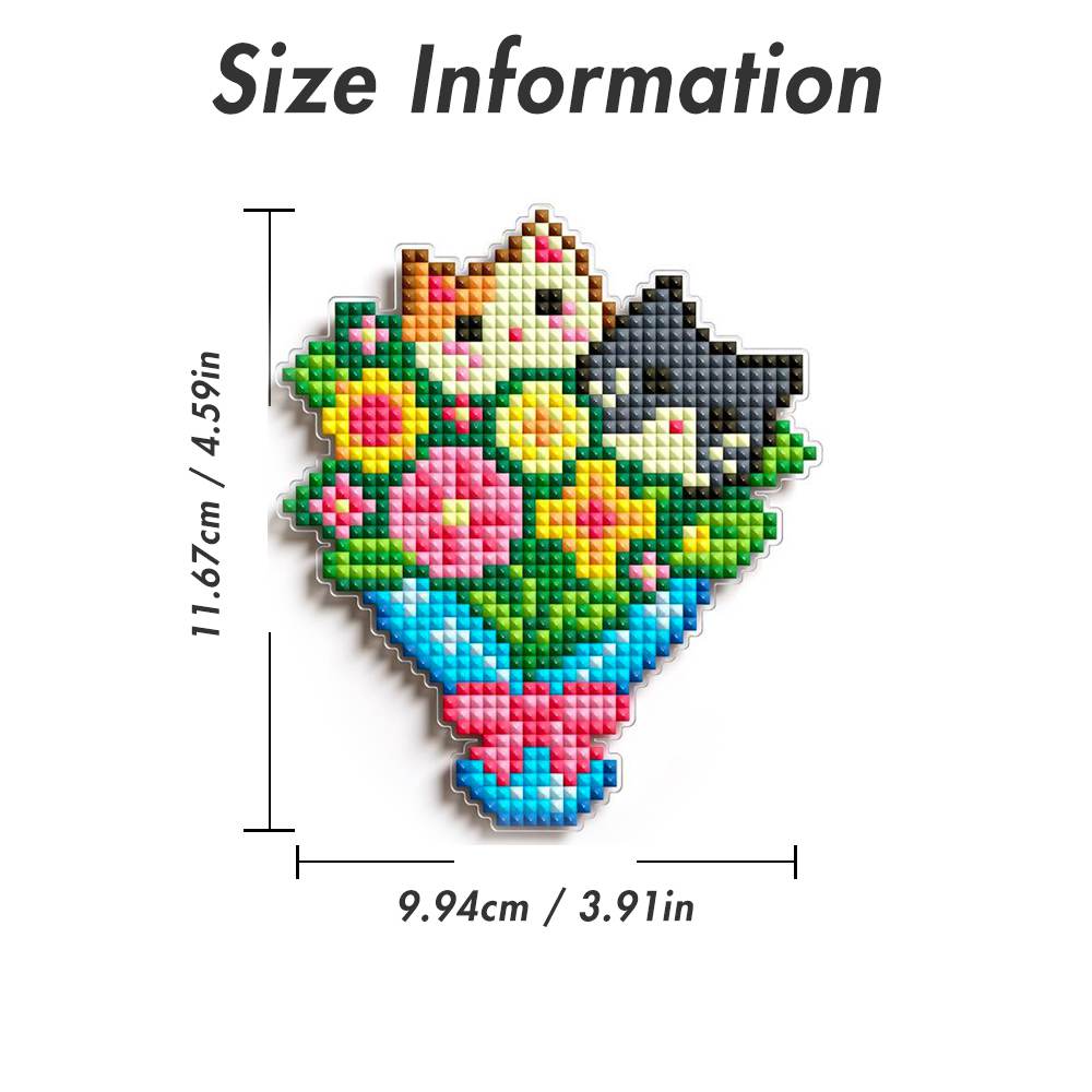 Cat Bouquet Acrylic Diamond Art Display Stand