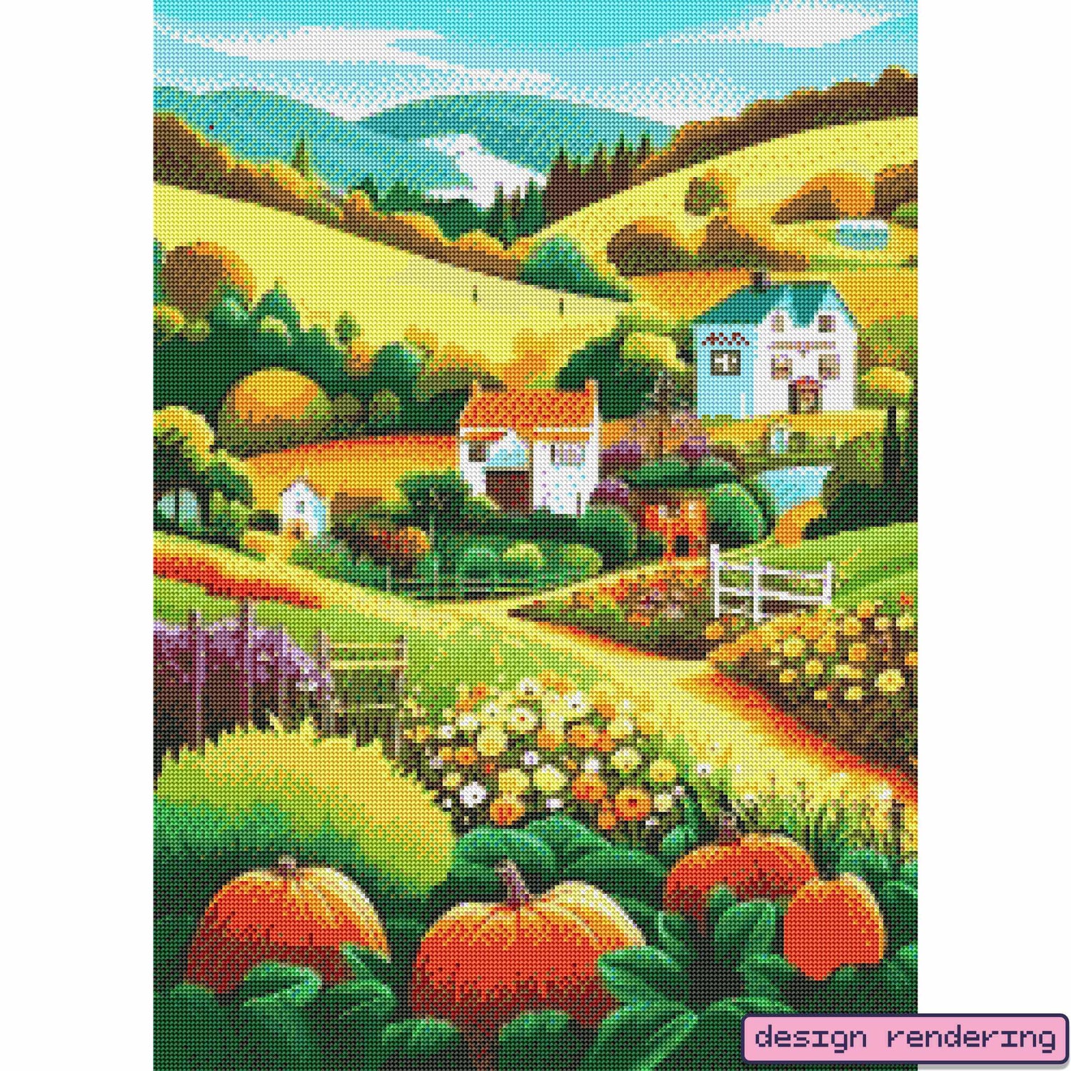 Pumpkin Street-Crystal Diamond Painting