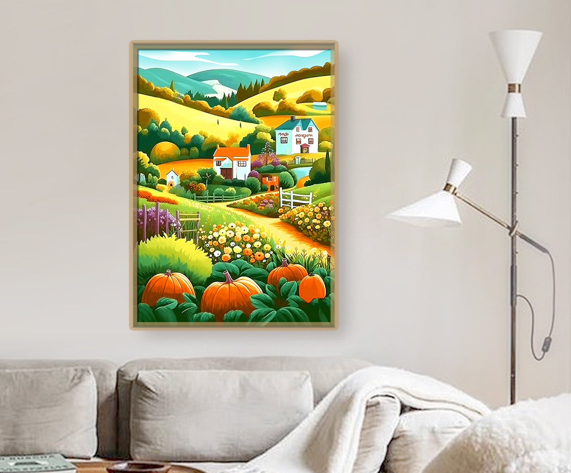 Pumpkin Street-Crystal Diamond Painting