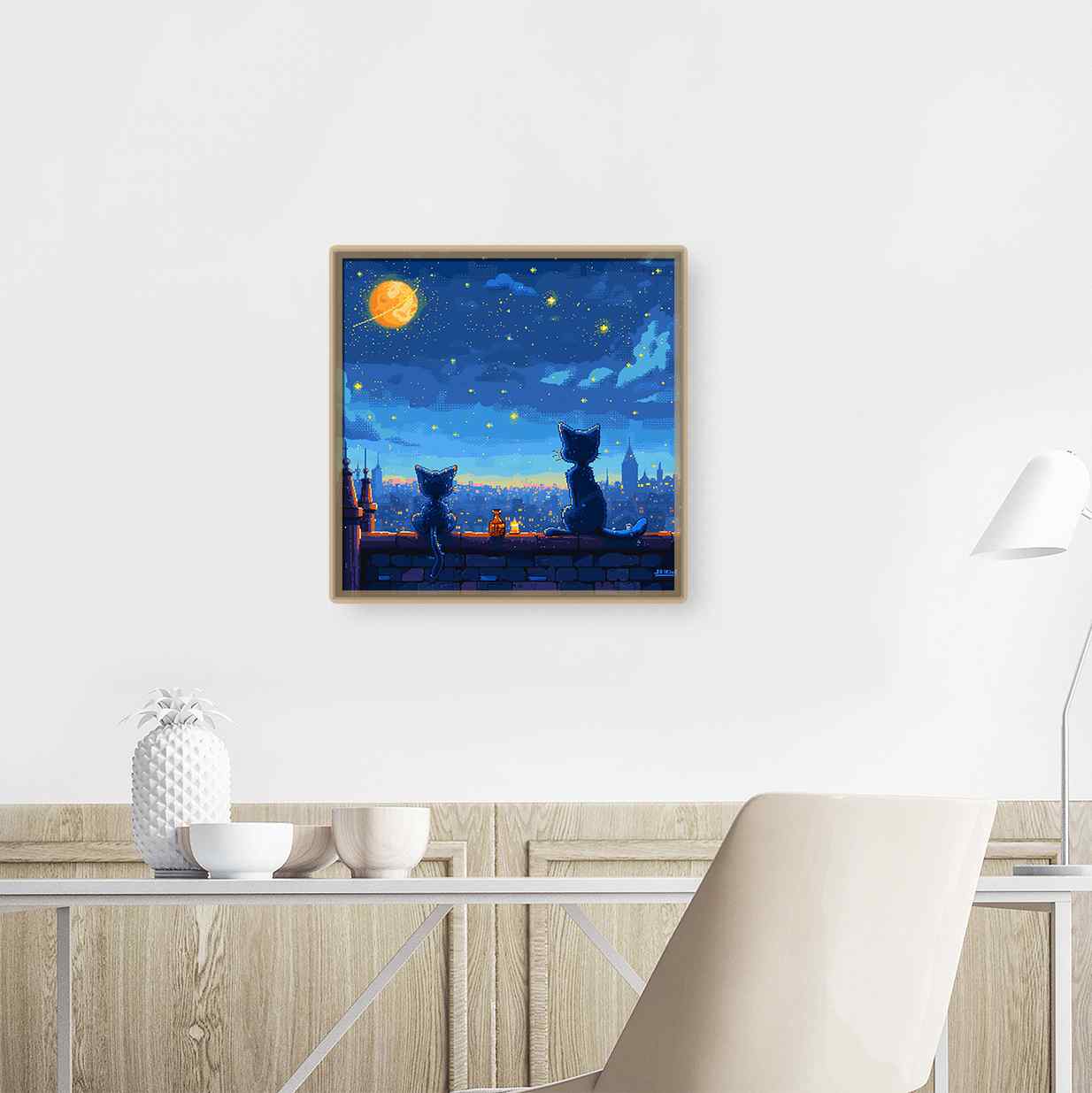 Cats Under the Starry Night