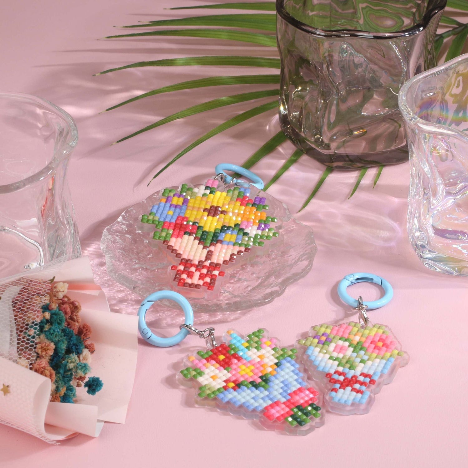 Bouquet Acrylic Diamond Painting Keychain - Forever Young®️ DIY -