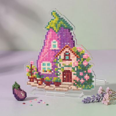 LumiGem Eggplant House Diamond Painting Stand