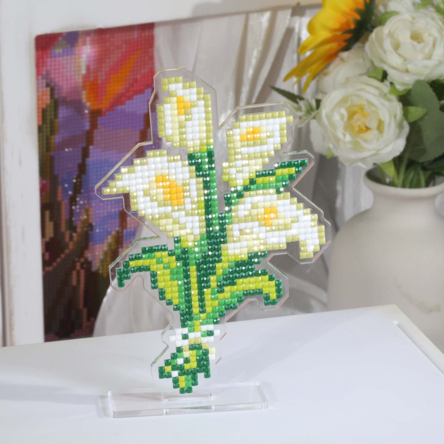 Calla Lily Bouquet Acrylic Diamond Art Display Stand - Forever Young®️ DIY -