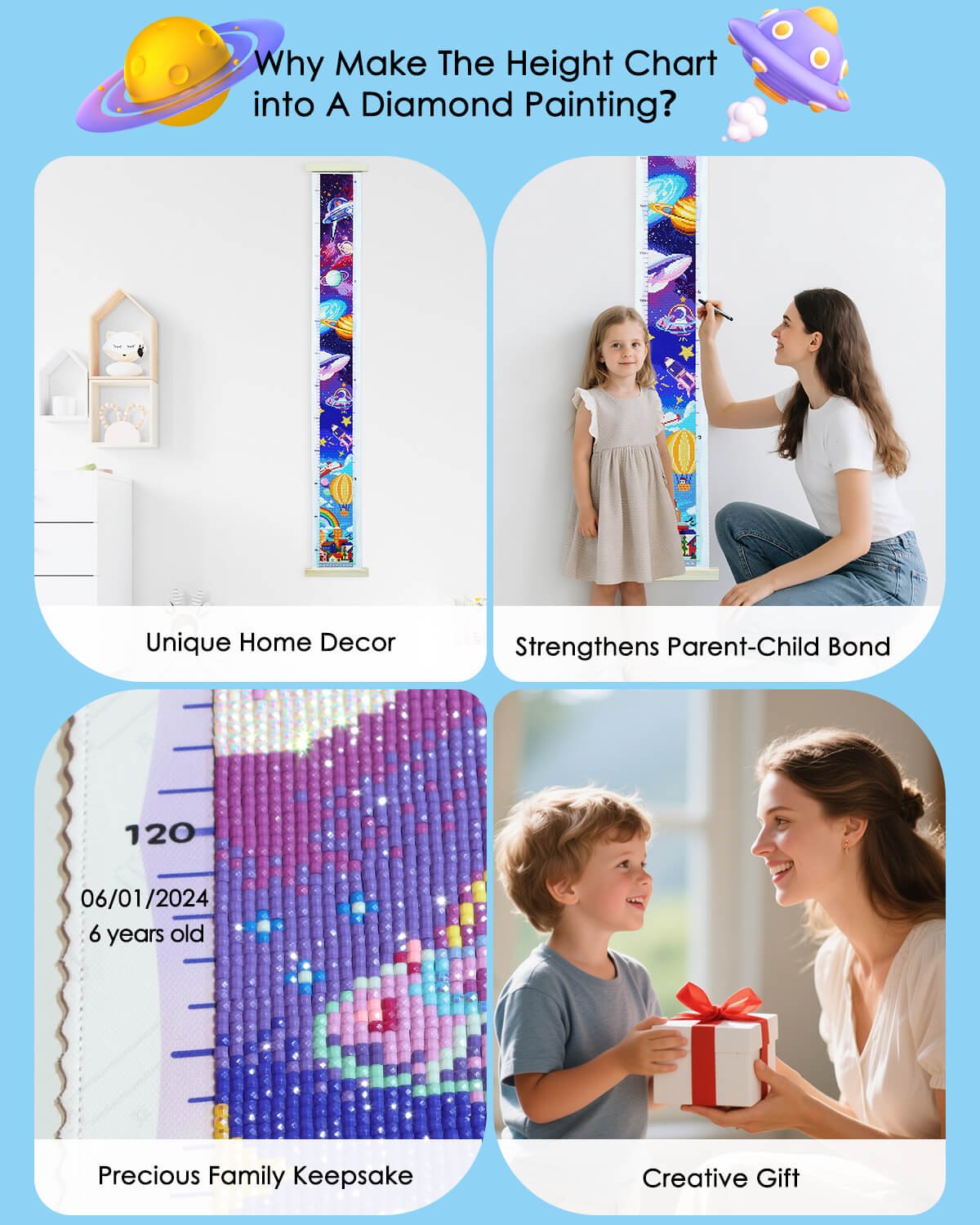 City Height Chart 47.2 x 3.9 Inch - Forever Young®️ DIY -