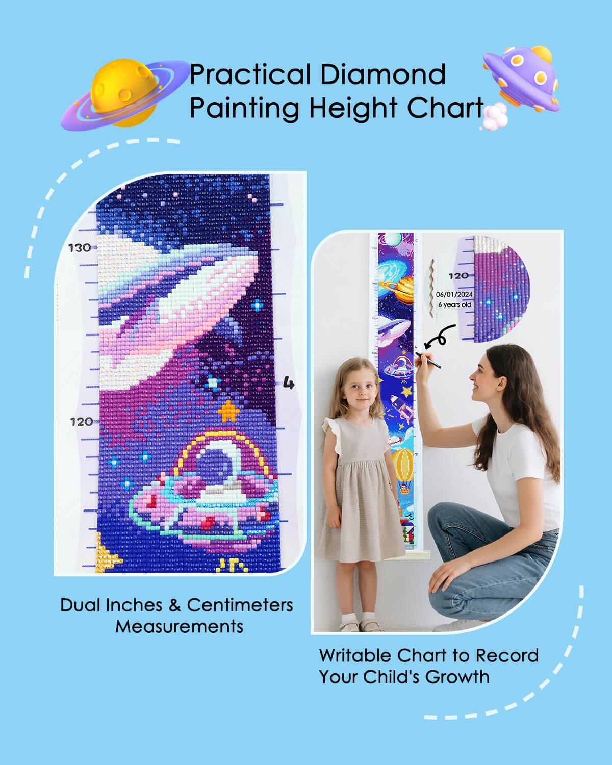 City Height Chart 47.2 x 3.9 Inch - Forever Young®️ DIY -