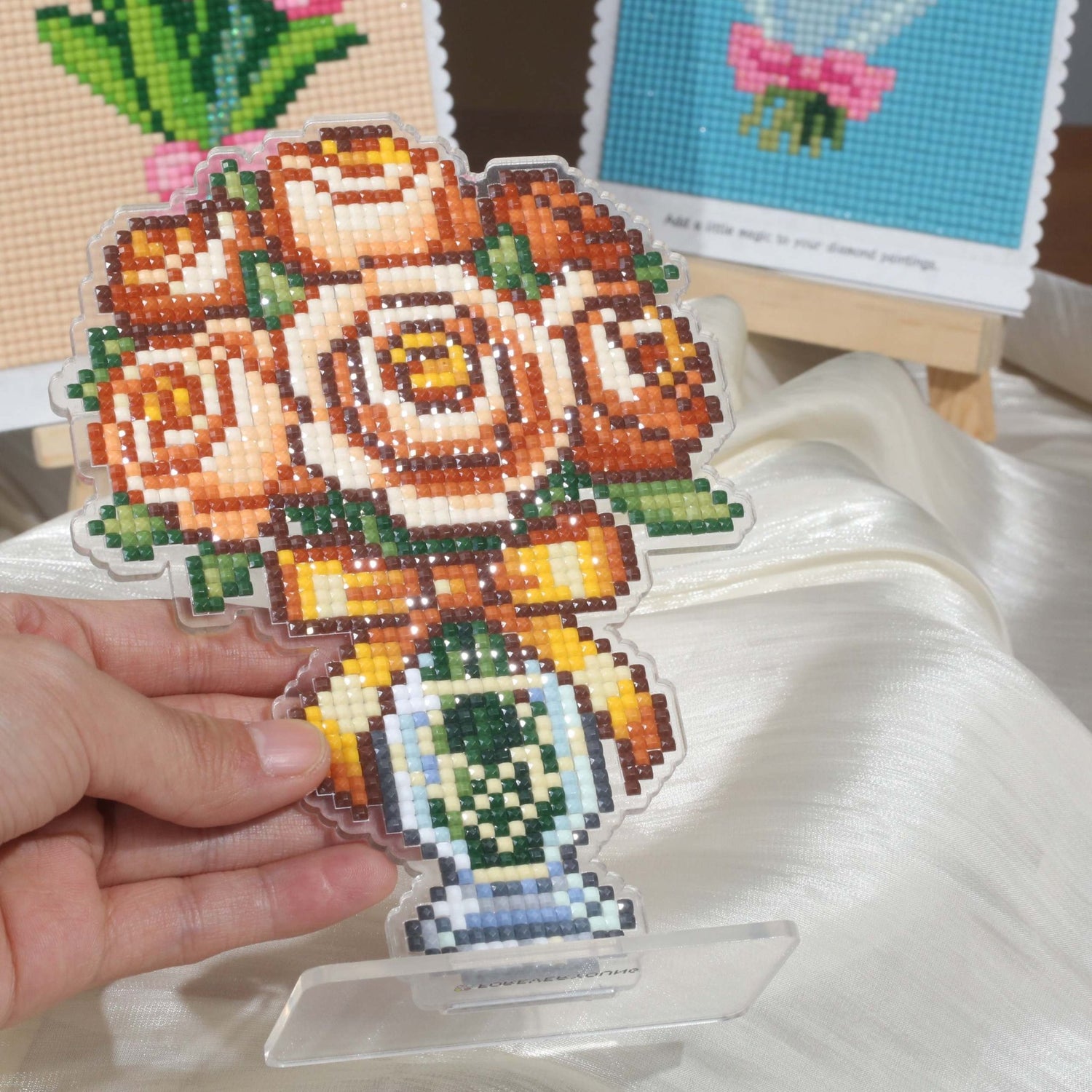 Classic Rose Acrylic Diamond Art Display Stand - Forever Young®️ DIY -