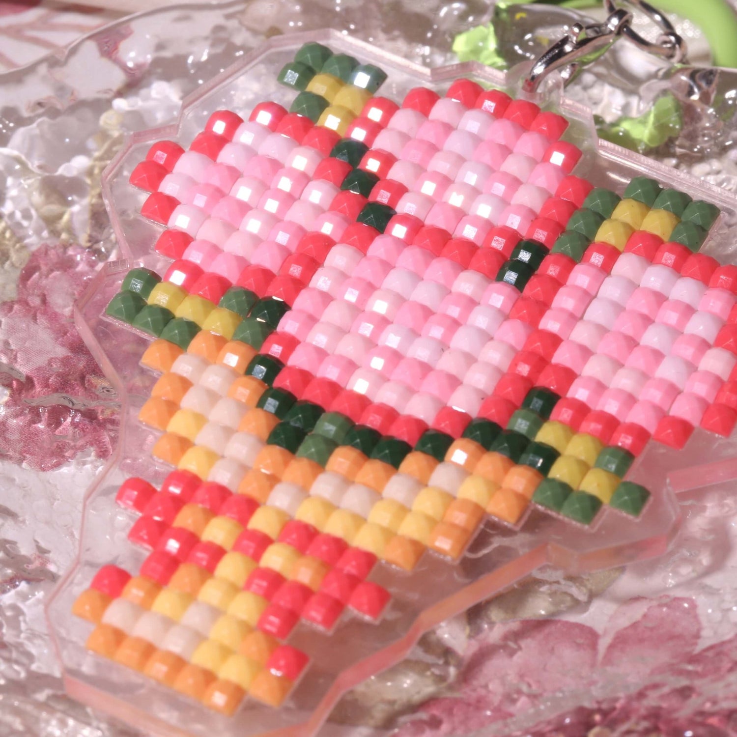 Colorful Bouquet Acrylic Diamond Painting Keychain - Forever Young®️ DIY -