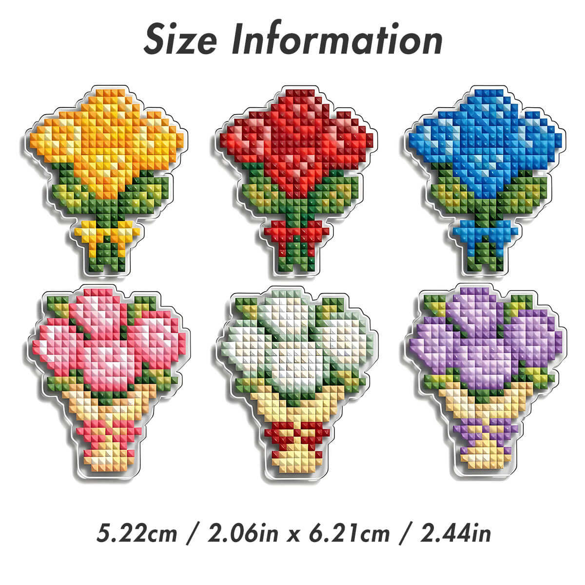 Colorful Bouquet Acrylic Diamond Painting Keychain - Forever Young®️ DIY -
