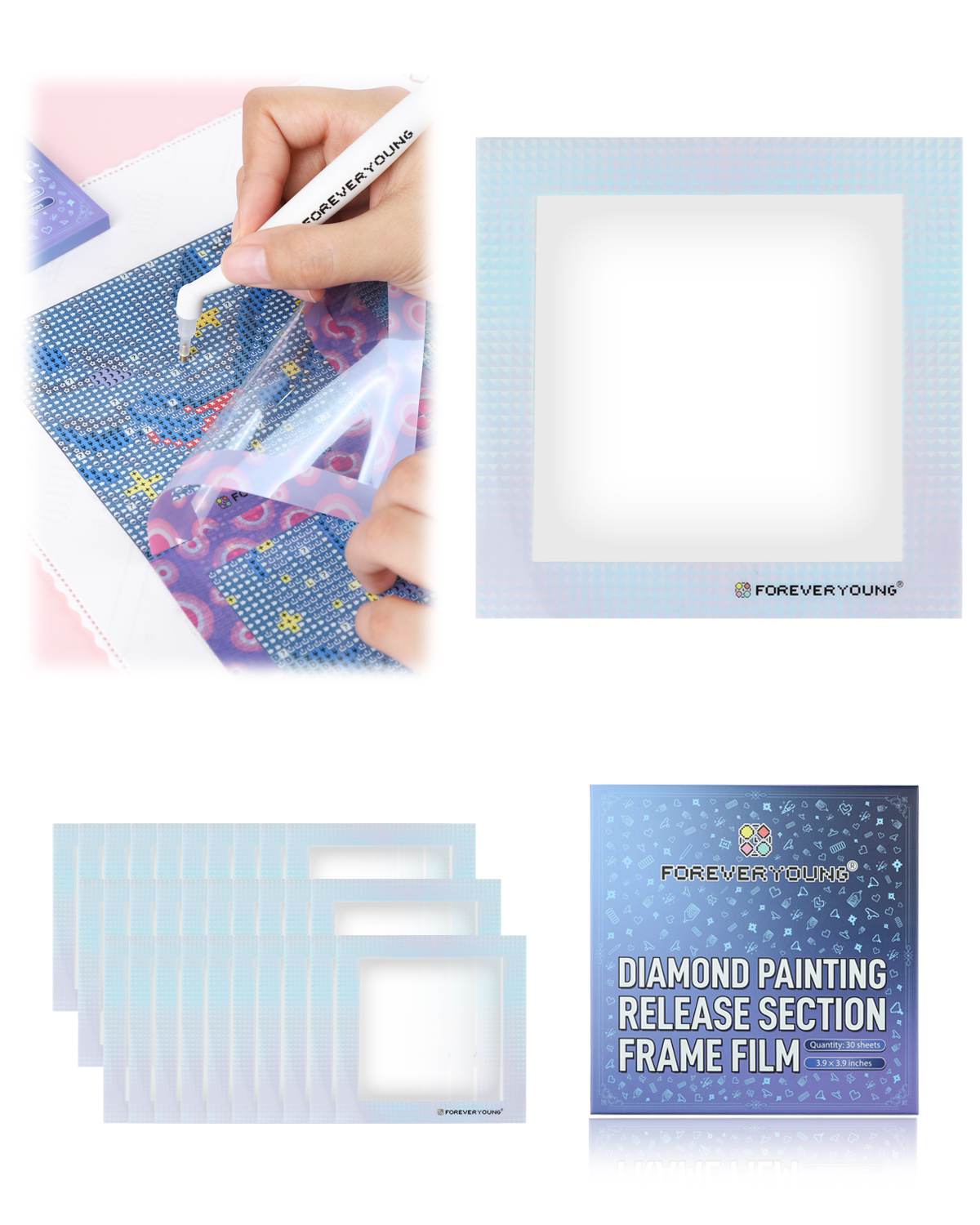 Diamond Painting PET Reusable Release Paper Sheets - Forever Young®️ DIY -