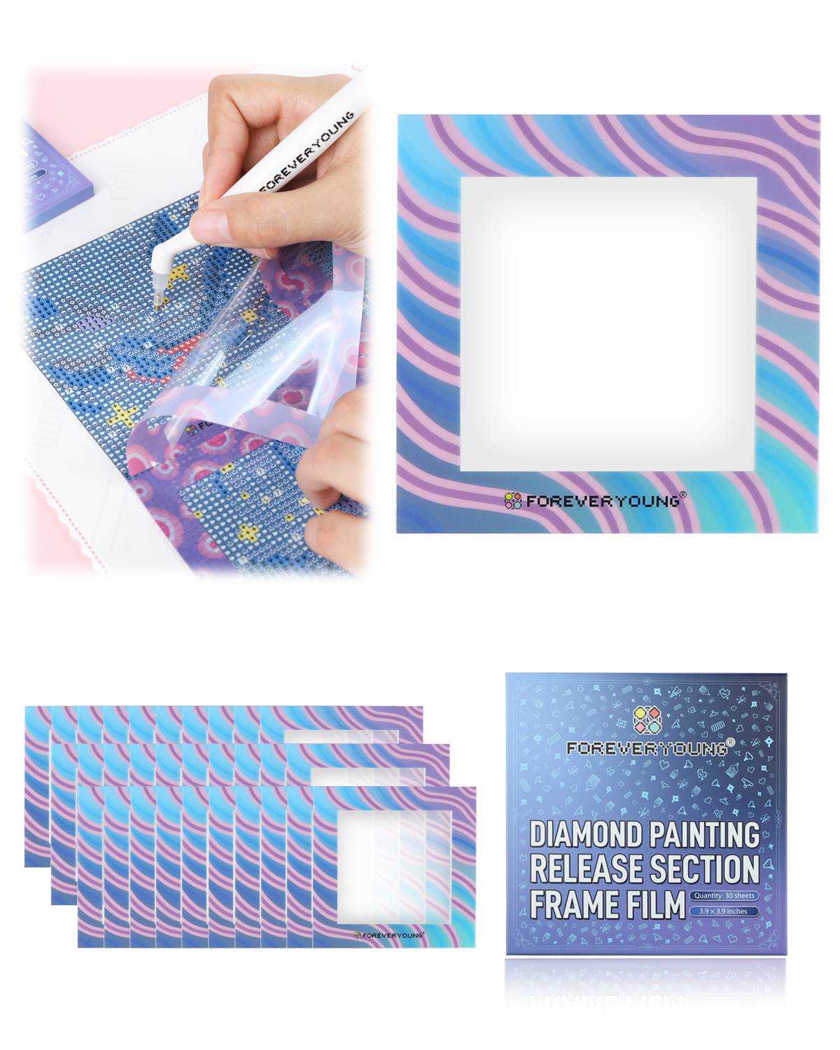 Diamond Painting PET Reusable Release Paper Sheets - Forever Young®️ DIY -