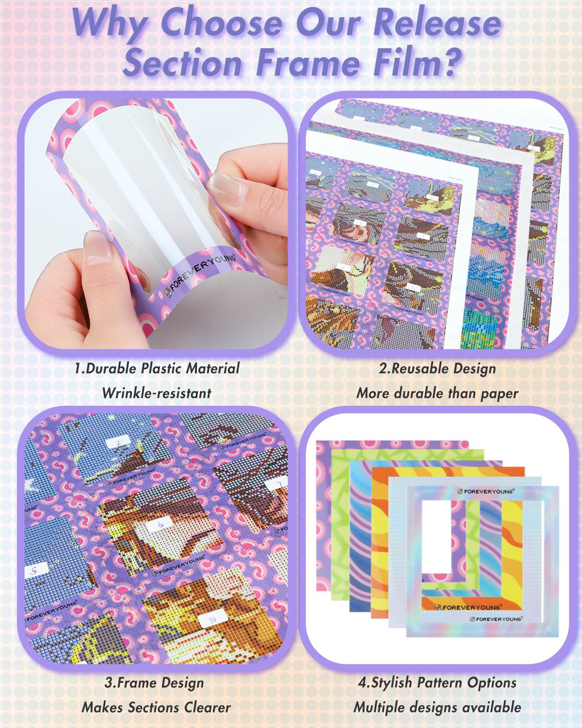 Diamond Painting PET Reusable Release Paper Sheets - Forever Young®️ DIY -
