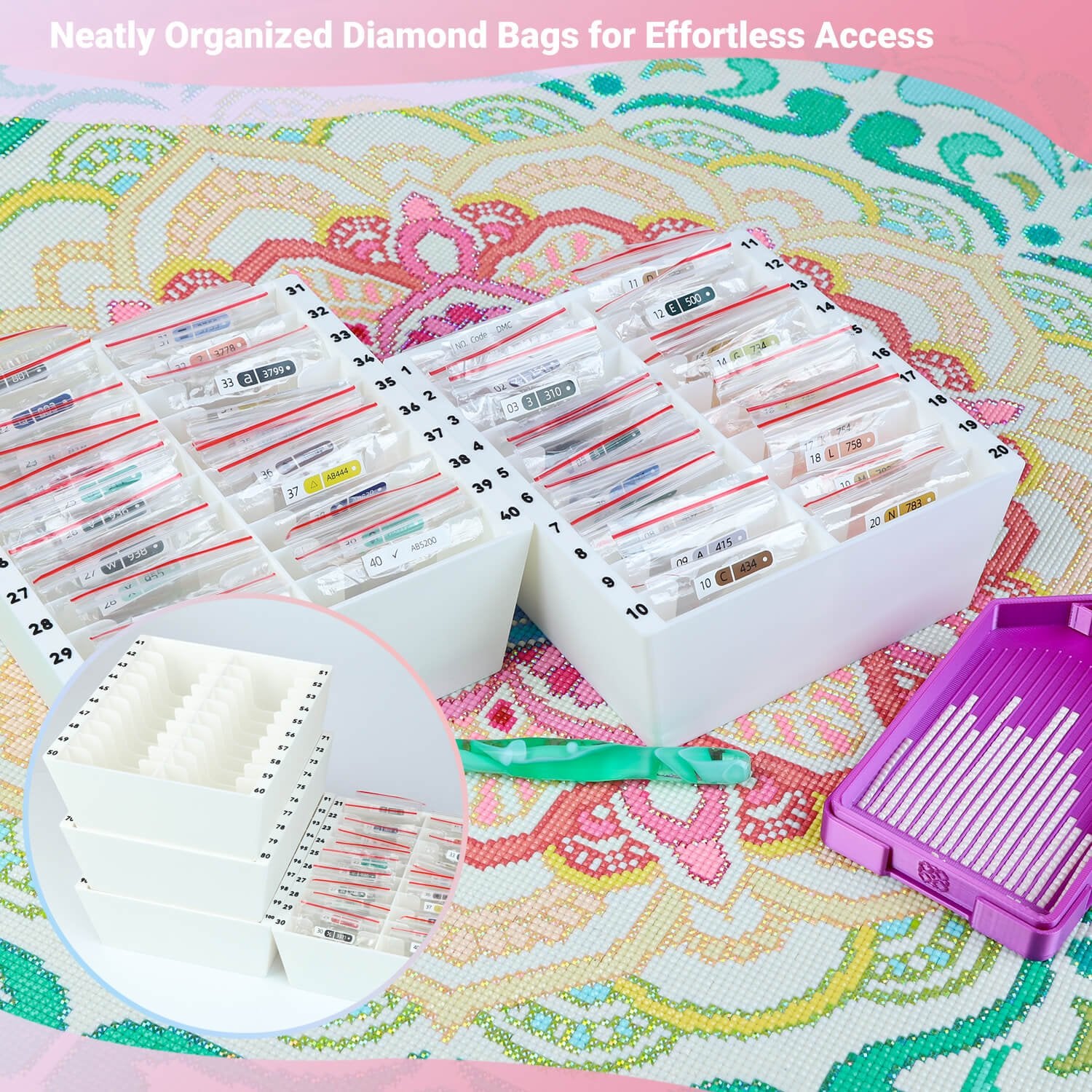 Forever Young Diamond Bag Storage Rack (with number) - Forever Young®️ DIY -
