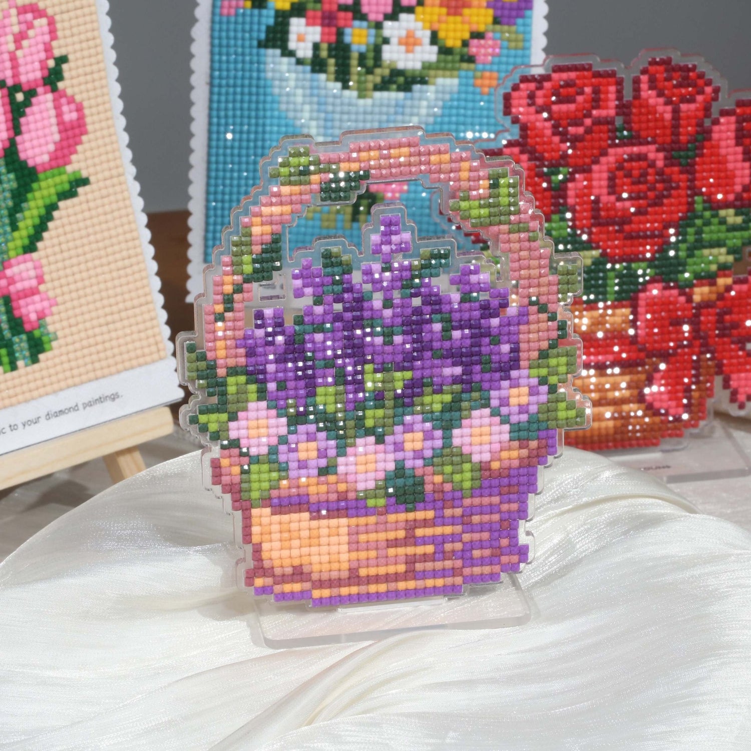 Lavender Basket Acrylic Diamond Art Display Stand - Forever Young®️ DIY -
