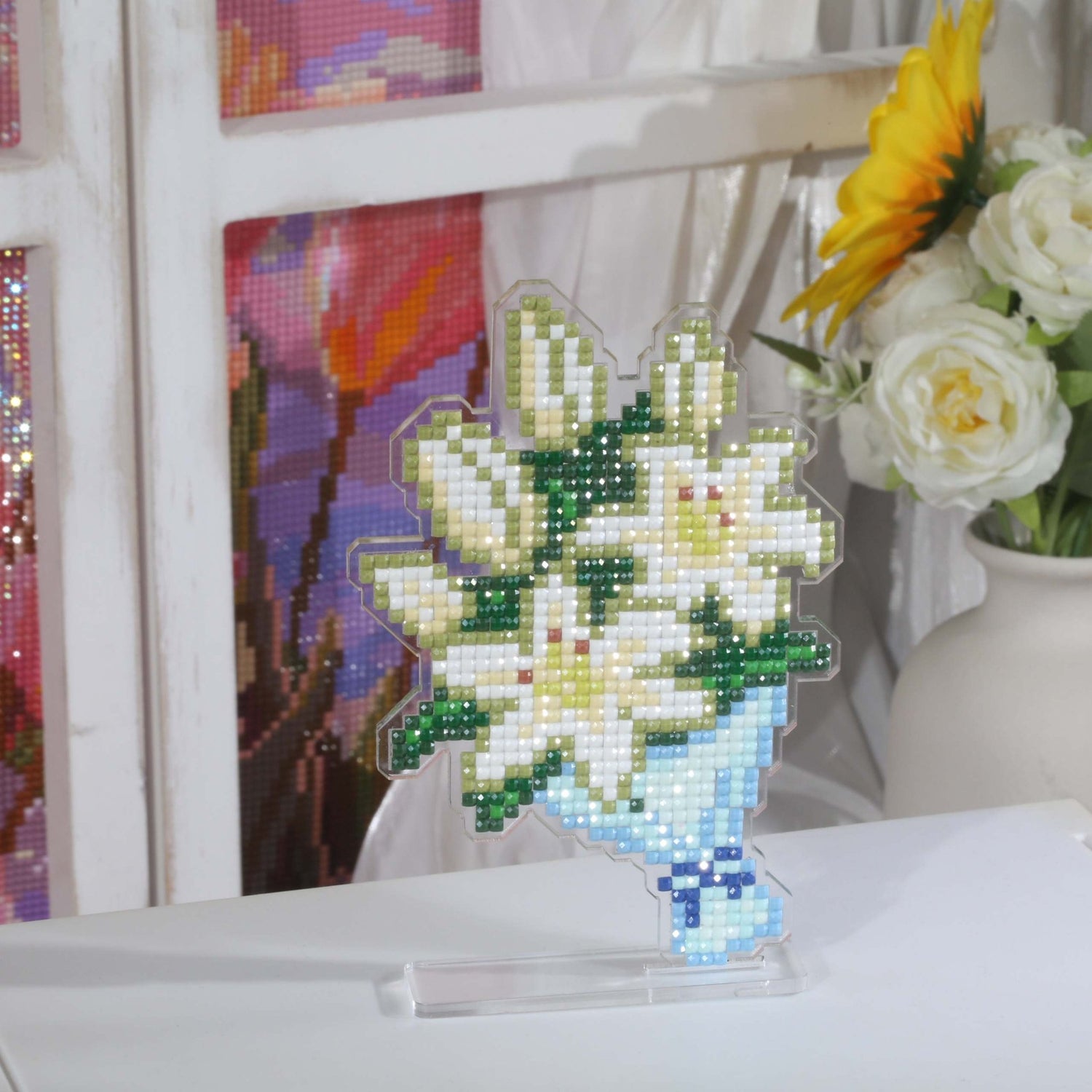 Lily of the Valley Bouquet Acrylic Diamond Art Display Stand - Forever Young®️ DIY -