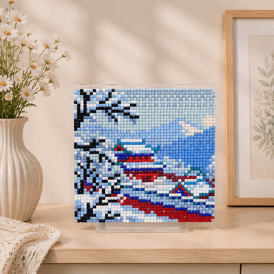 LumiGem Snow Charm of the Ancient Temple Diamond Painting Stand - Forever Young®️ DIY -