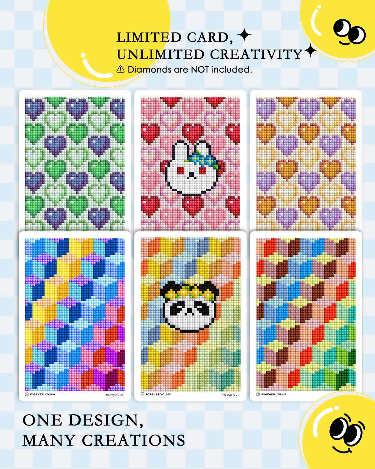Minigem® : 24 Designs Diamond Freestyle Cards - Forever Young®️ DIY -