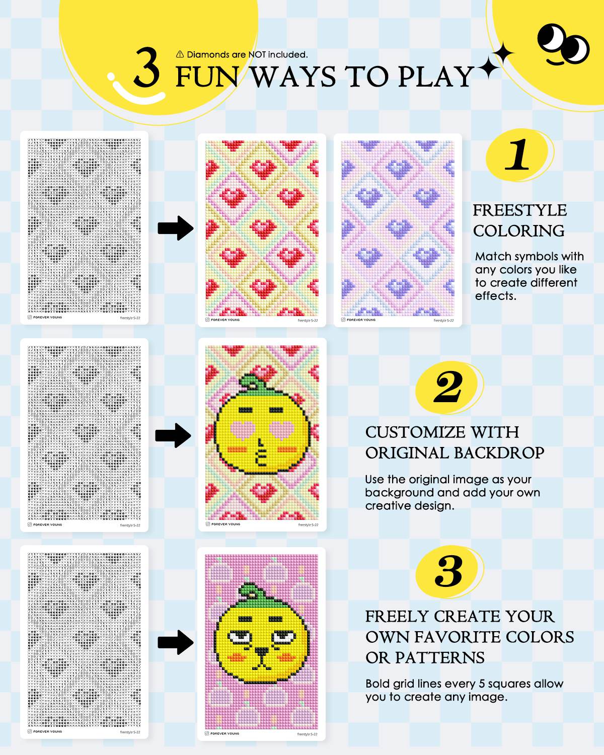 Minigem® : 24 Designs Diamond Freestyle Cards - Forever Young®️ DIY -