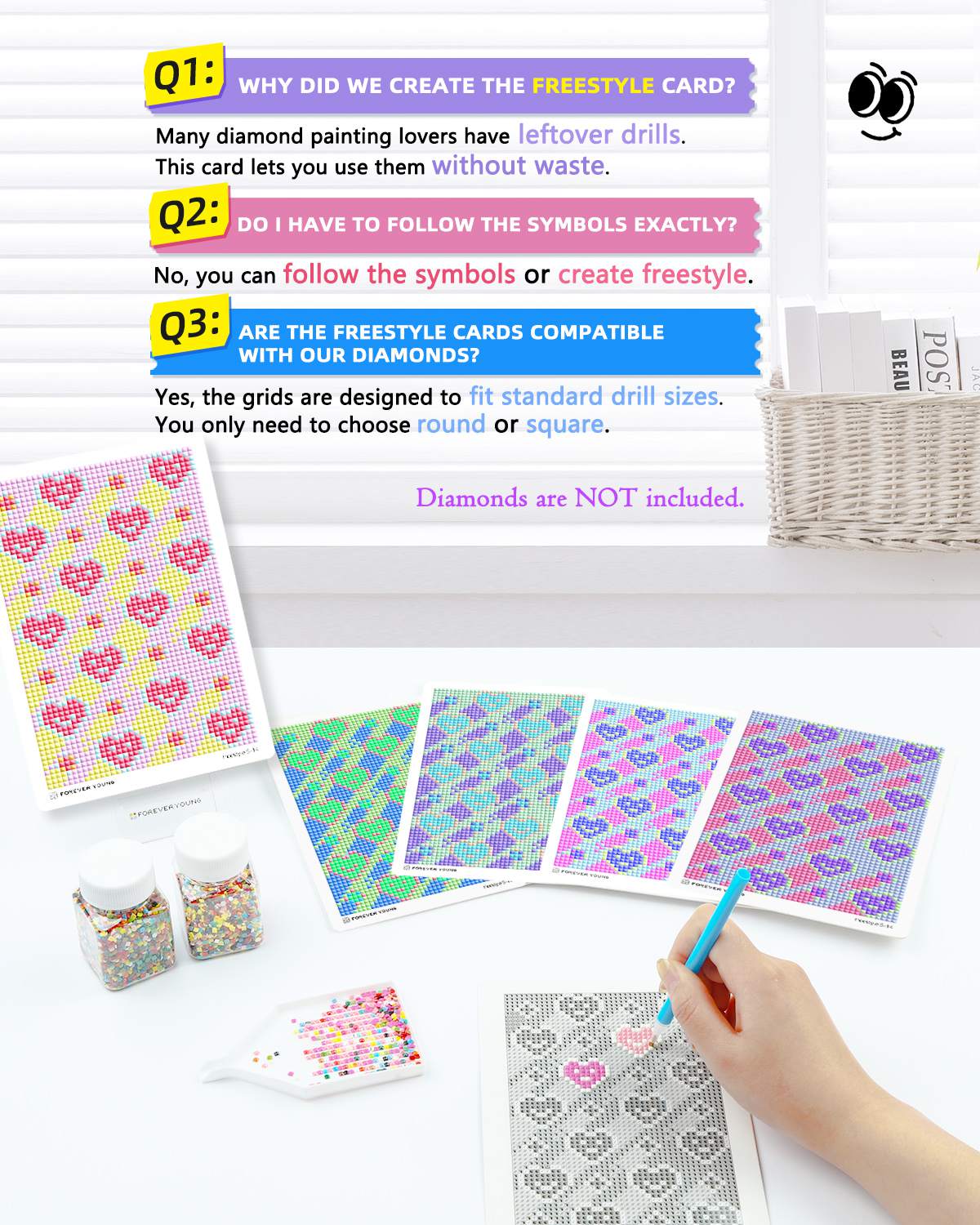 Minigem® : 24 Designs Diamond Freestyle Cards - Forever Young®️ DIY -