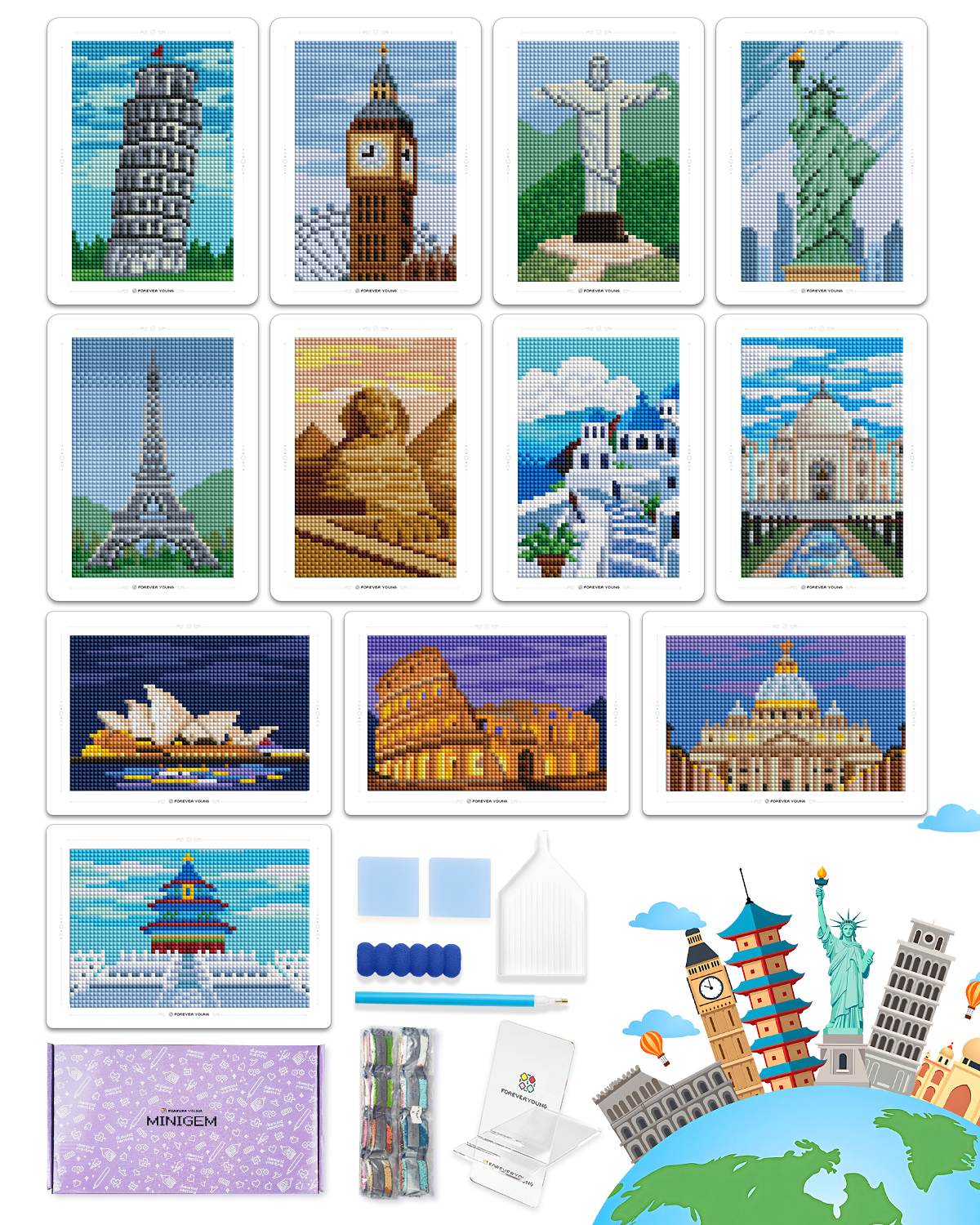 Minigem® :World - Famous Landmark - Forever Young®️ DIY -