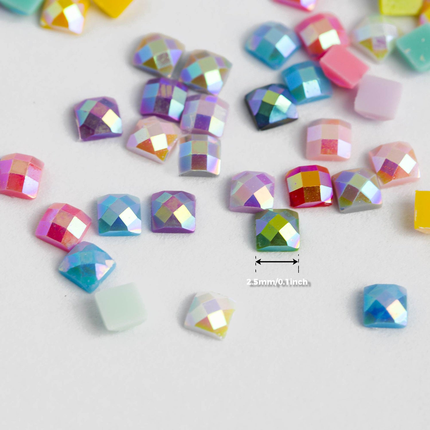 Quadratische AB-Perlen, 1 Beutel (2000 Stück), einfarbig