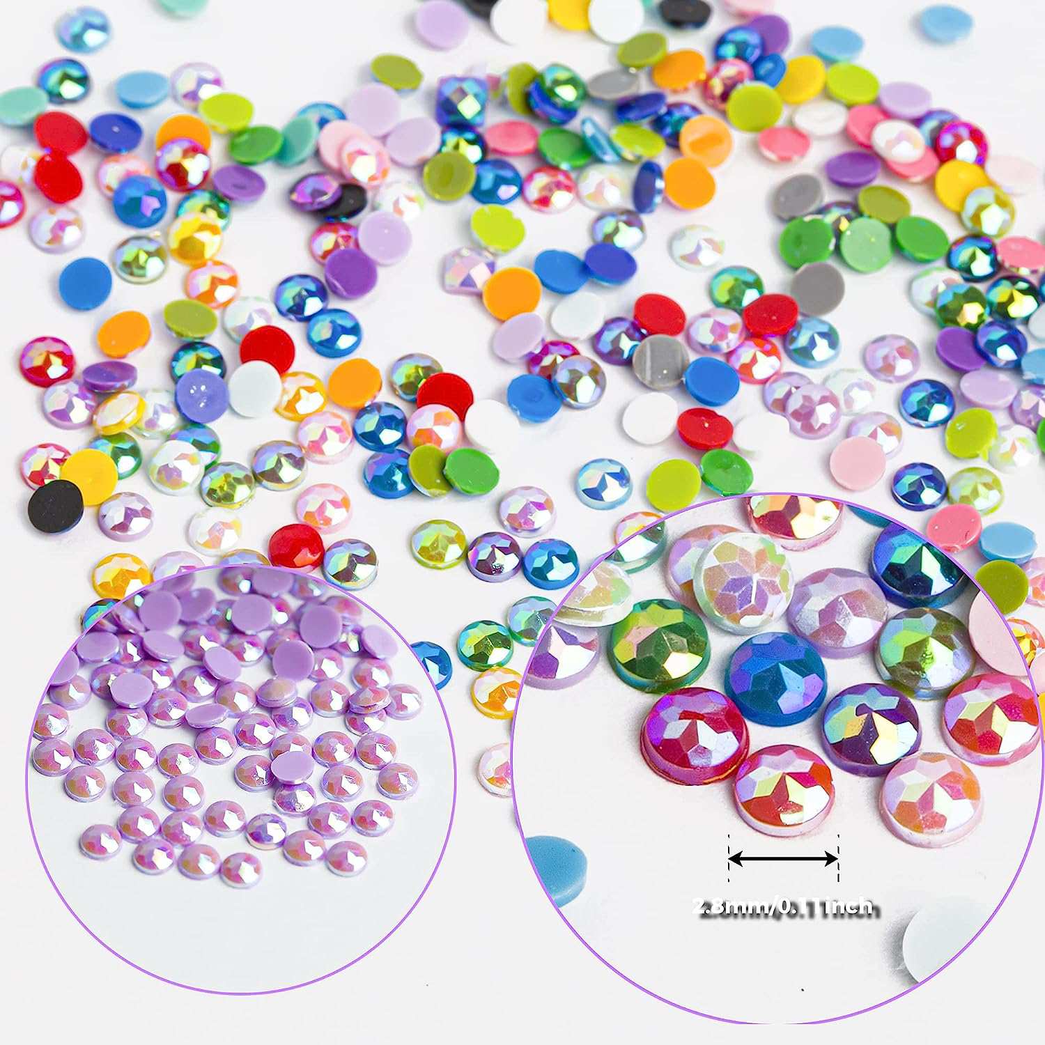 Runde AB-Perlen, 1 Beutel (2000 Stück), einfarbig