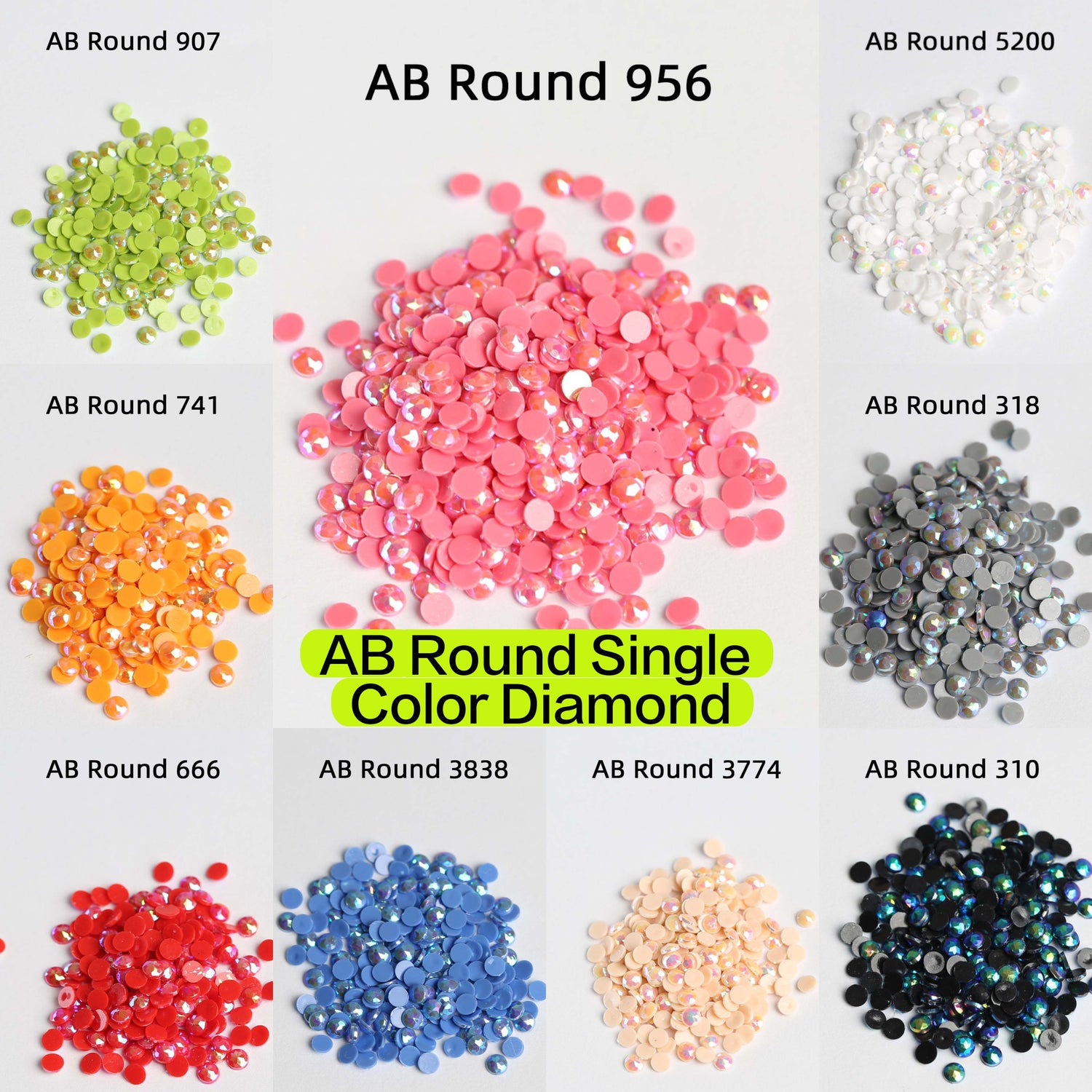 Perles rondes AB 1 sac (2000 pièces) couleur unique