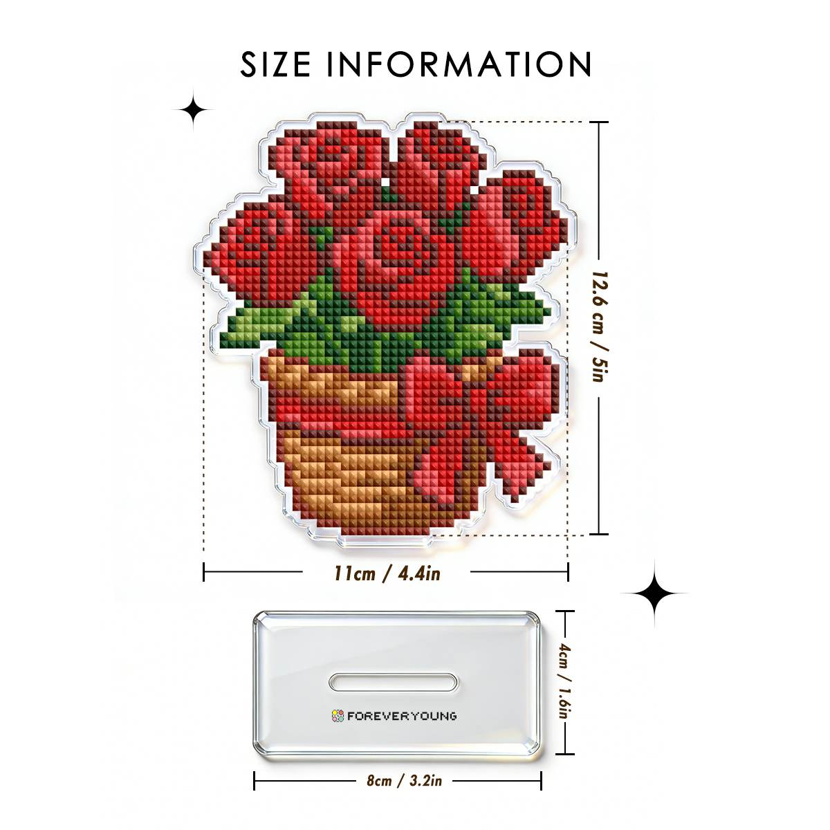 Rose Basket Acrylic Diamond Art Display Stand - Forever Young®️ DIY -