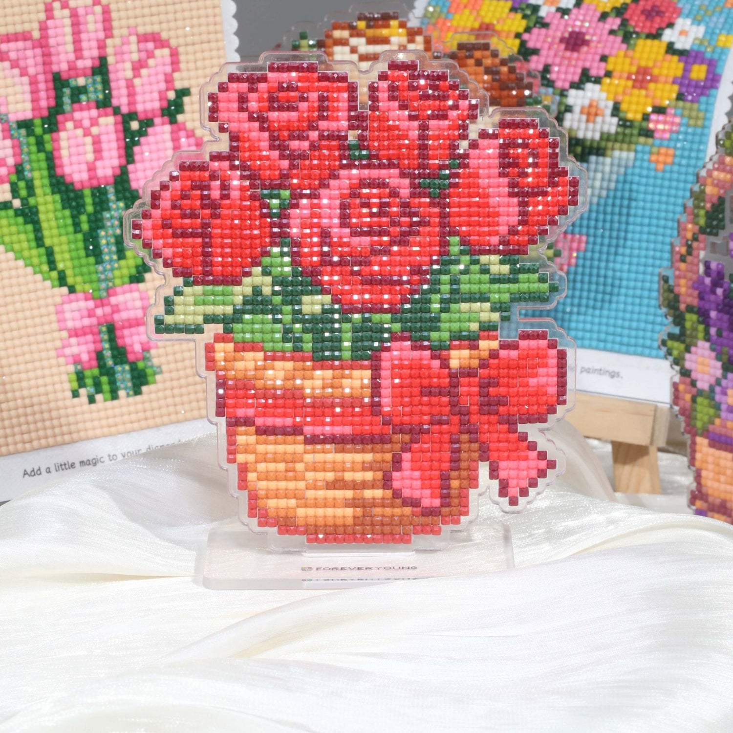 Rose Basket Acrylic Diamond Art Display Stand - Forever Young®️ DIY -