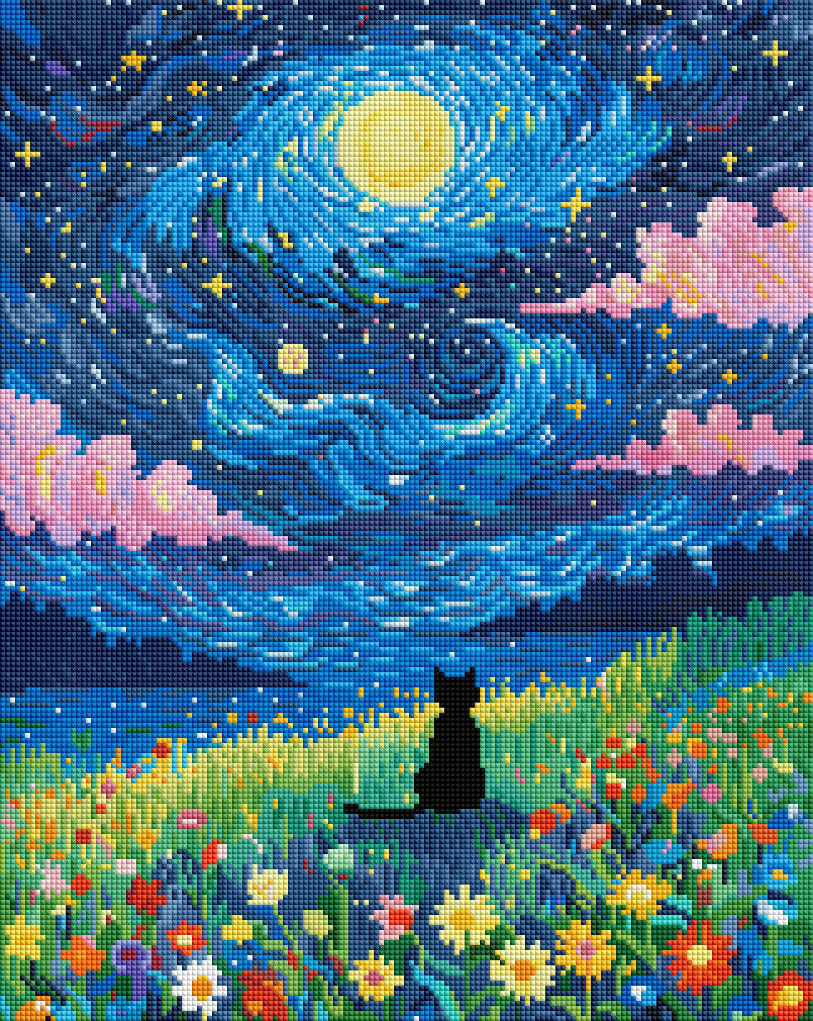 Cat Diamond Painting Kit Starry Night Design – Forever Young®️ DIY