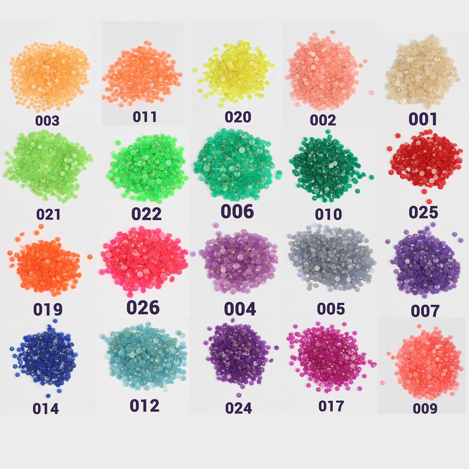 Perles rondes à paillettes en gelée, 1 sac (2000 pièces), couleur unique