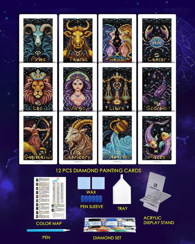 Forever Young®️ DIY - Zodiac Diamond Painting 12PCS DIY Kit