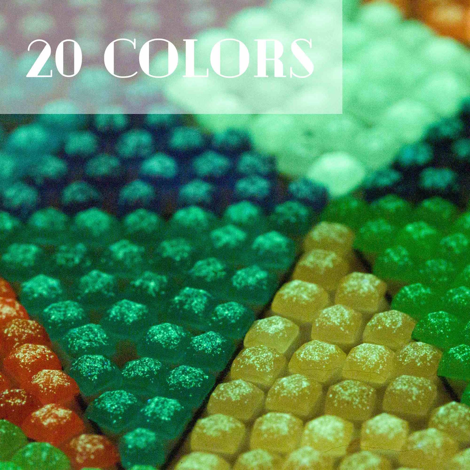 Quadratische, im Dunkeln leuchtende Diamant-Malperlen in 20 Farben