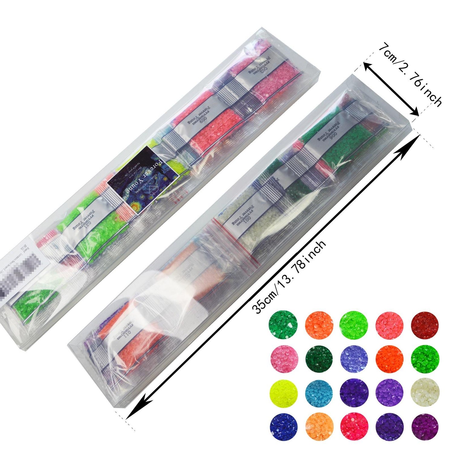 20 Colors Round Glow in the Dark Diamond Painting Beads