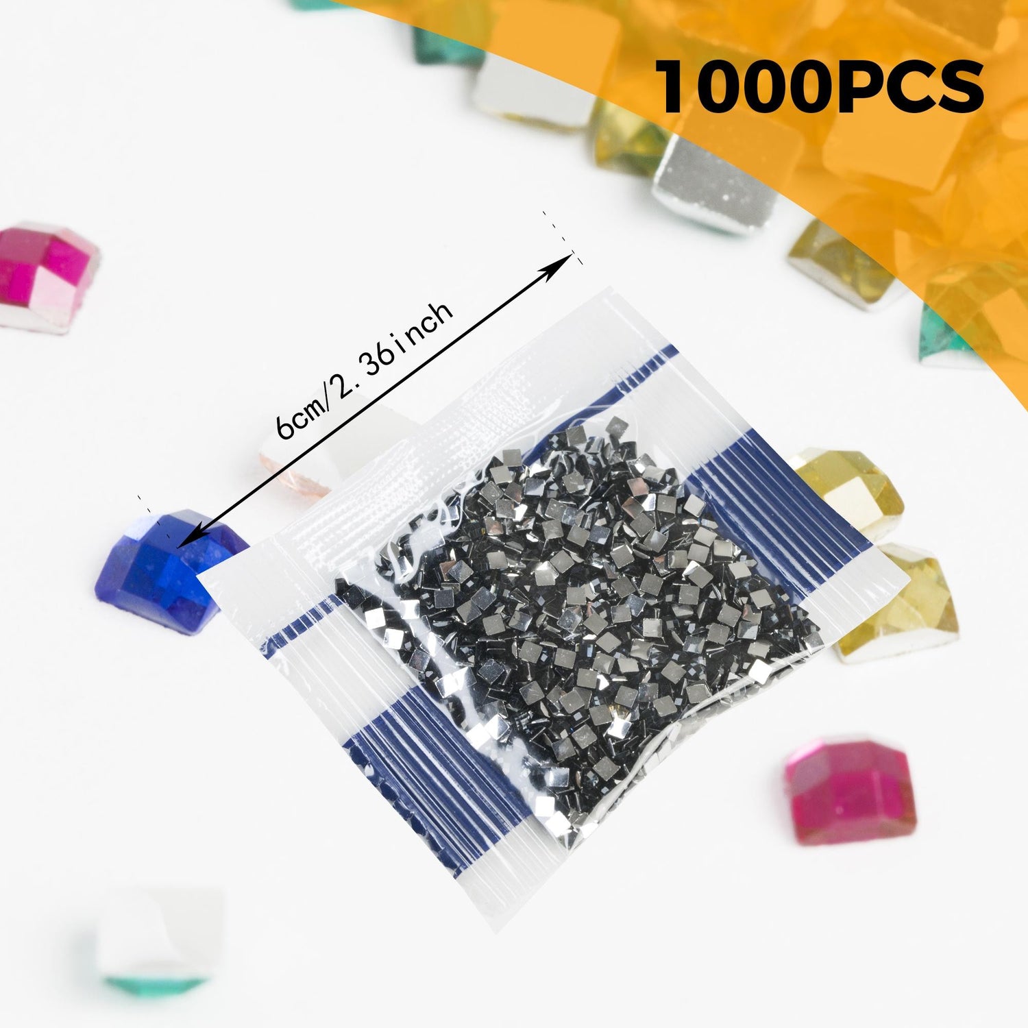 20 Colors Square Rhinestones Diamond Painting Beads