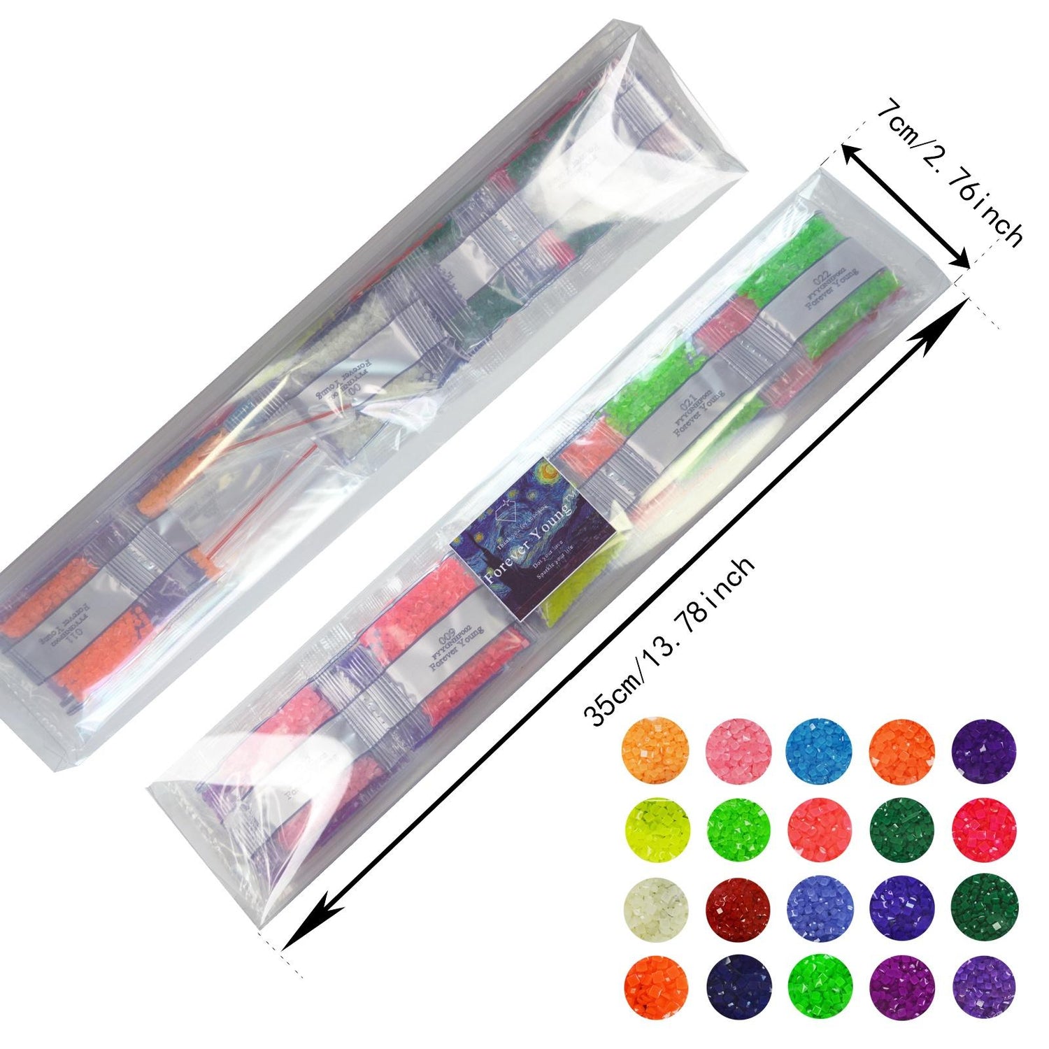 20 Colors Square Glow in the Dark Diamond Painting Beads - Forever Young®️ DIY -