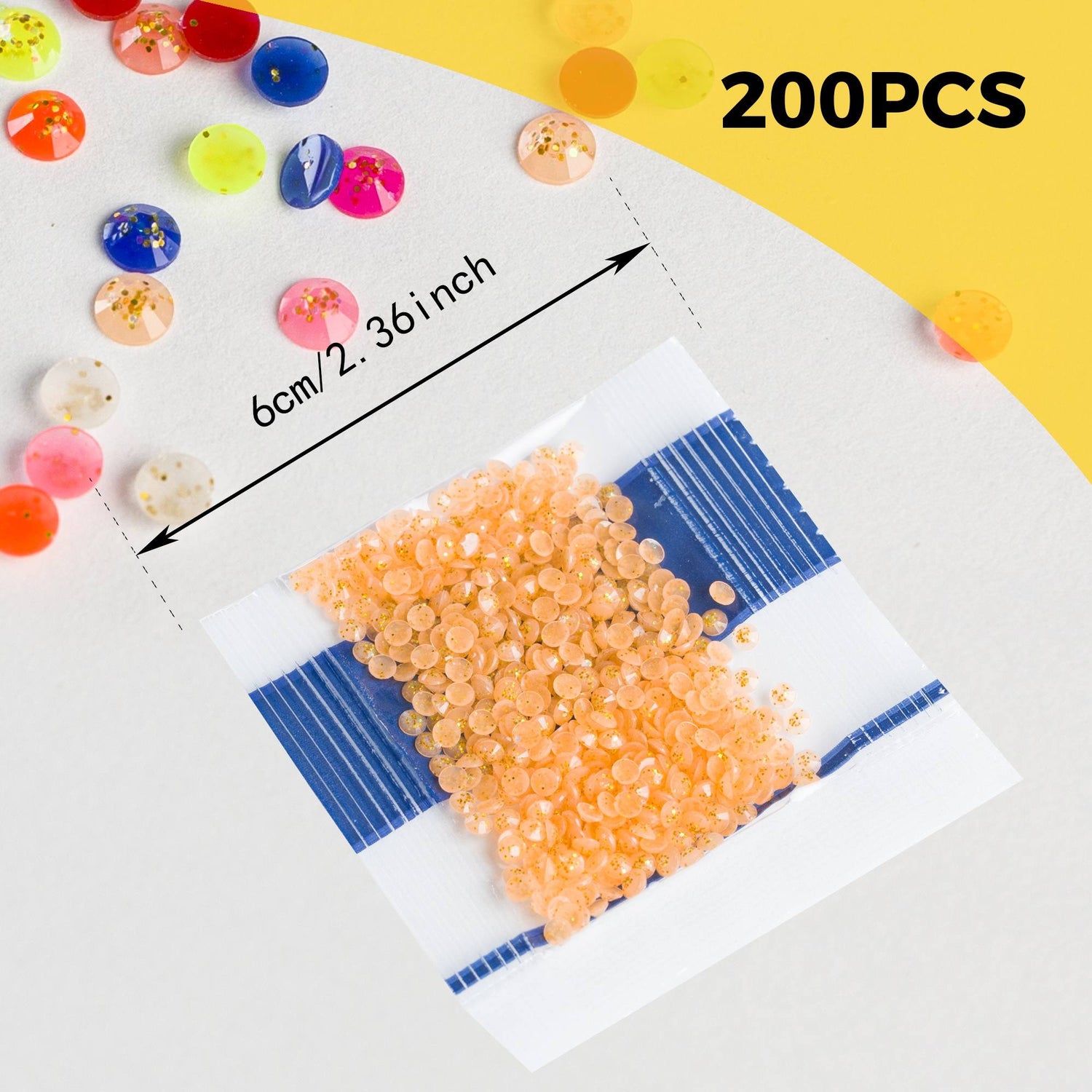 Runde Glitzerperlen in 20 Farben für Diamantmalerei.