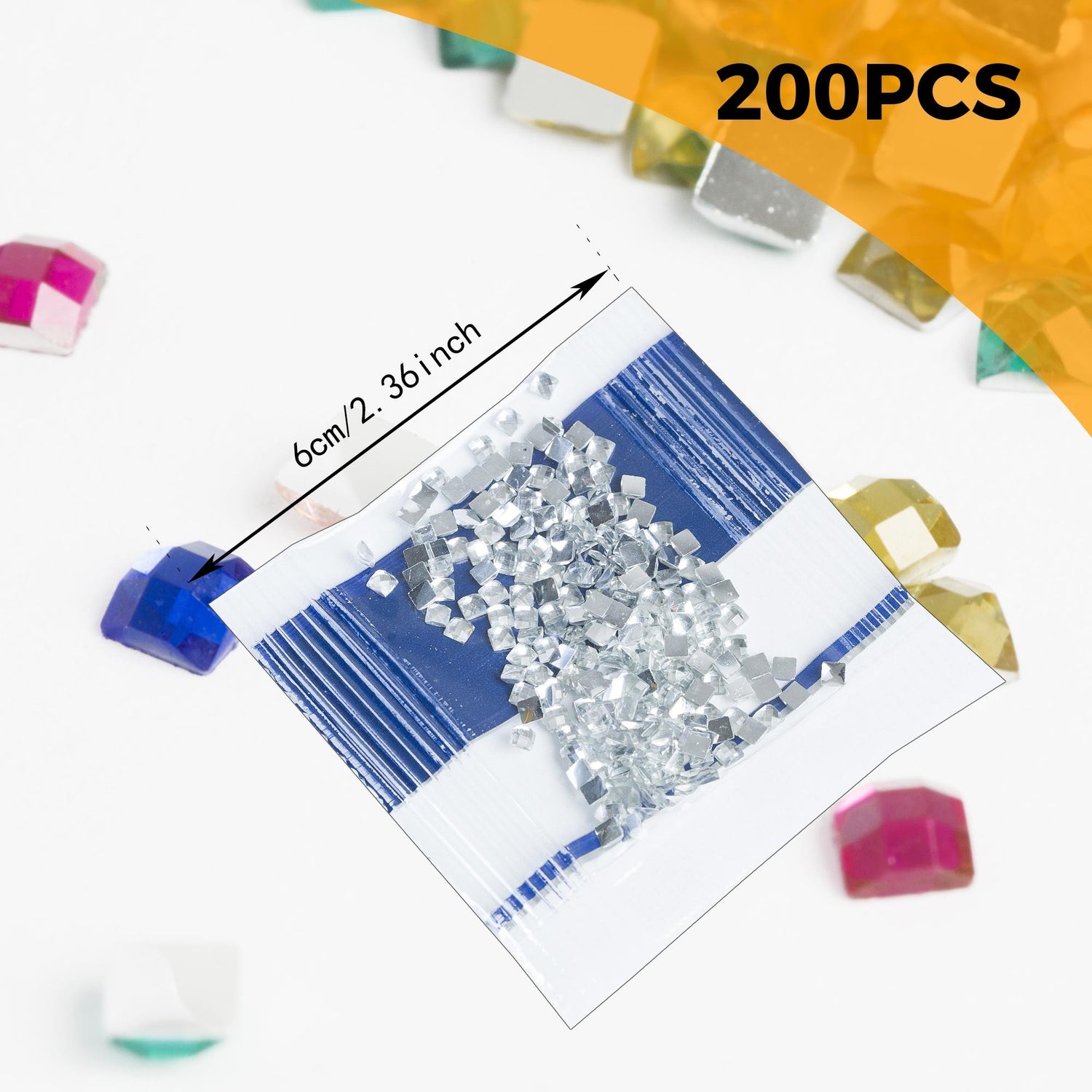 20 Colors Square Rhinestones Diamond Painting Beads