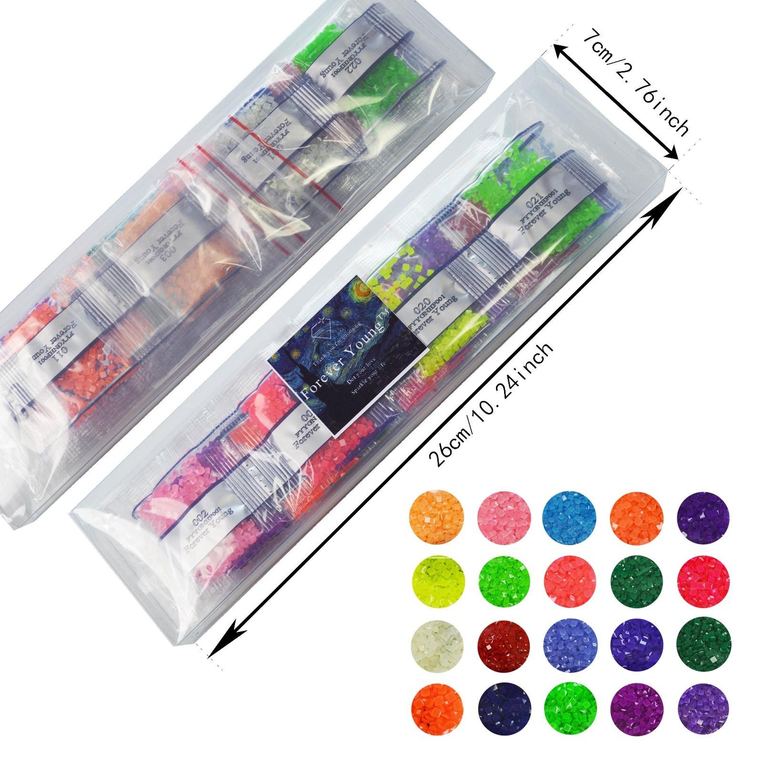 Quadratische, im Dunkeln leuchtende Diamant-Malperlen in 20 Farben